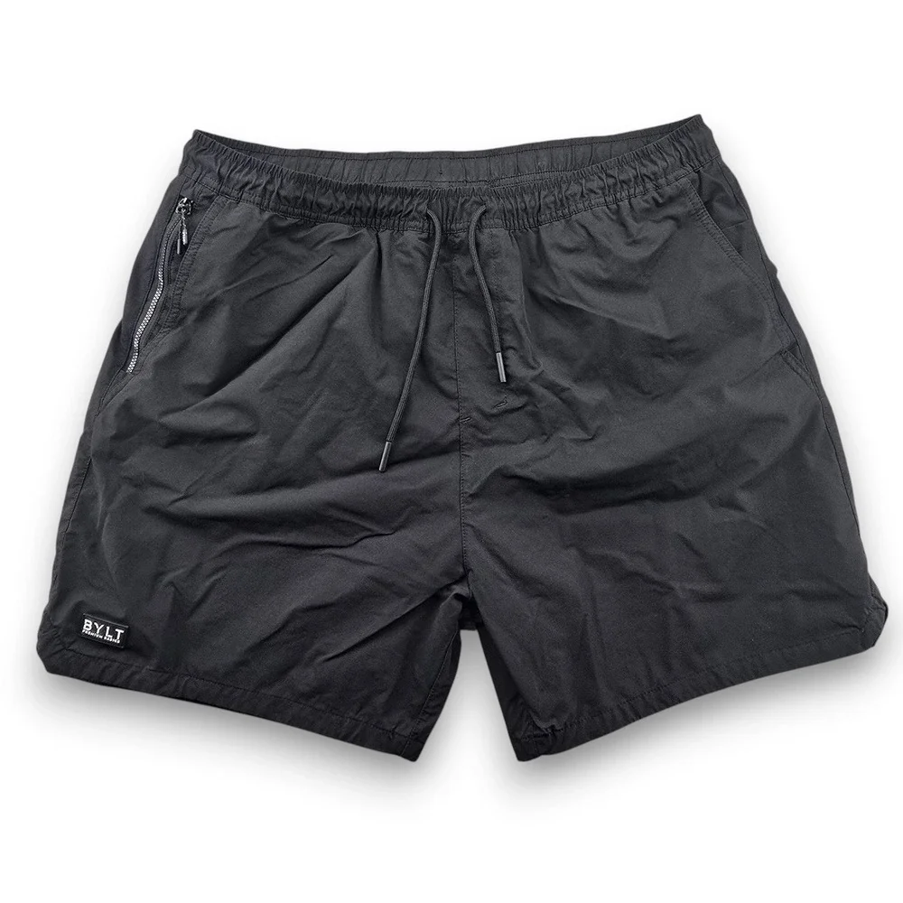BYLT Premium Basics Shorts Mens XXL Black Lined Athletic Training Zipper Pockets